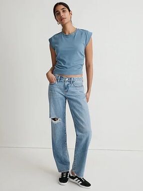 Madewell Medium Wash Low-Rise Baggy Straight Jean- 25
